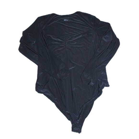 NASTY GAL Cut Out Long Sleeve Slinky Bodysuit in Black - Size 20 - Picture 3 of 12